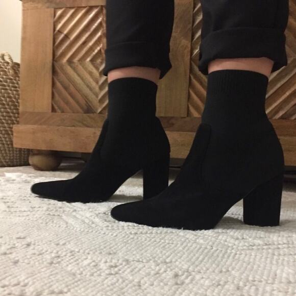 Steve Madden Remy sock boots Chelsea ankle booties suede Sz 9 Motorcycle Y2K - Picture 3 of 11